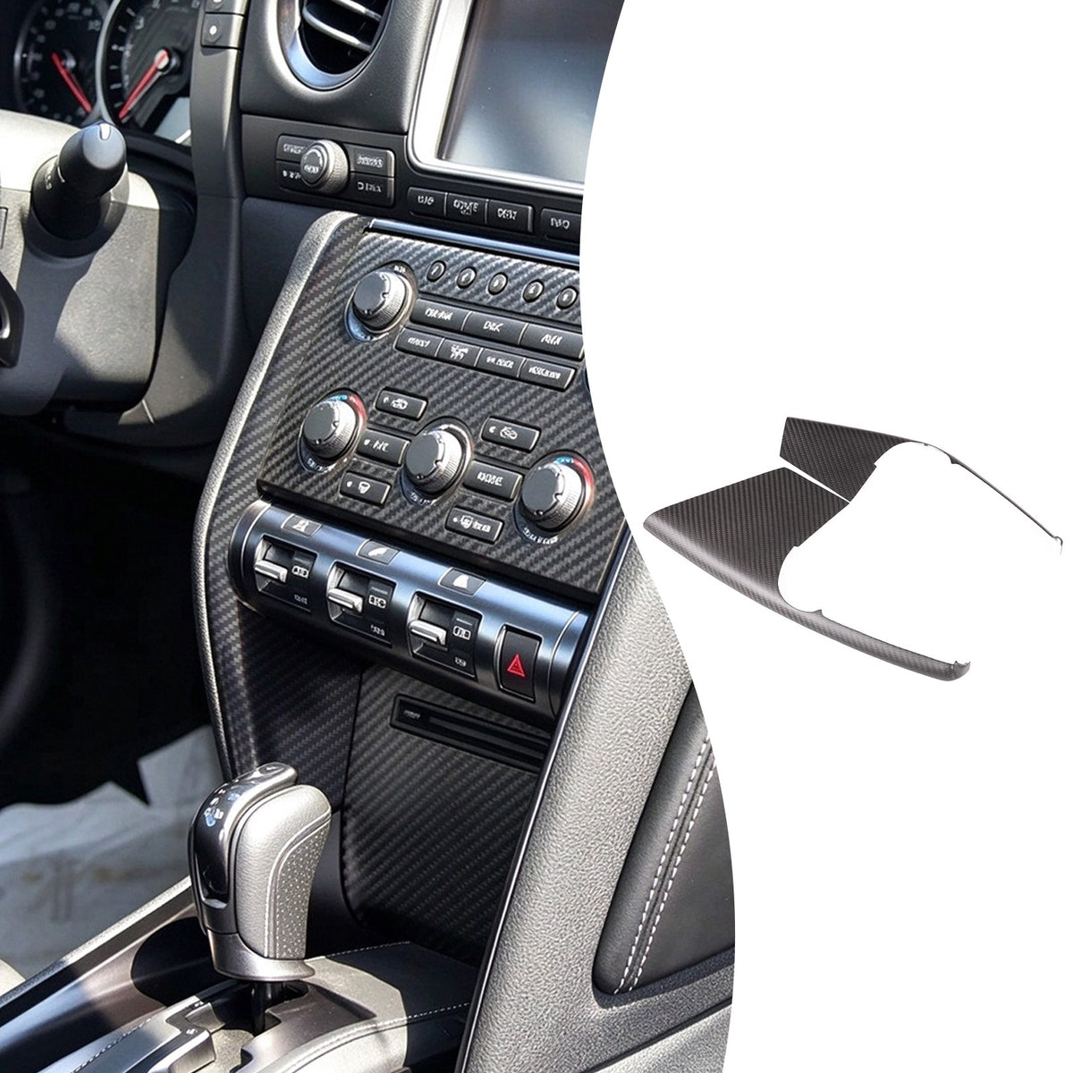 Matte Real Carbon Fiber Mode Button Side Trim For Nissan GTR R35 2008-2016 15