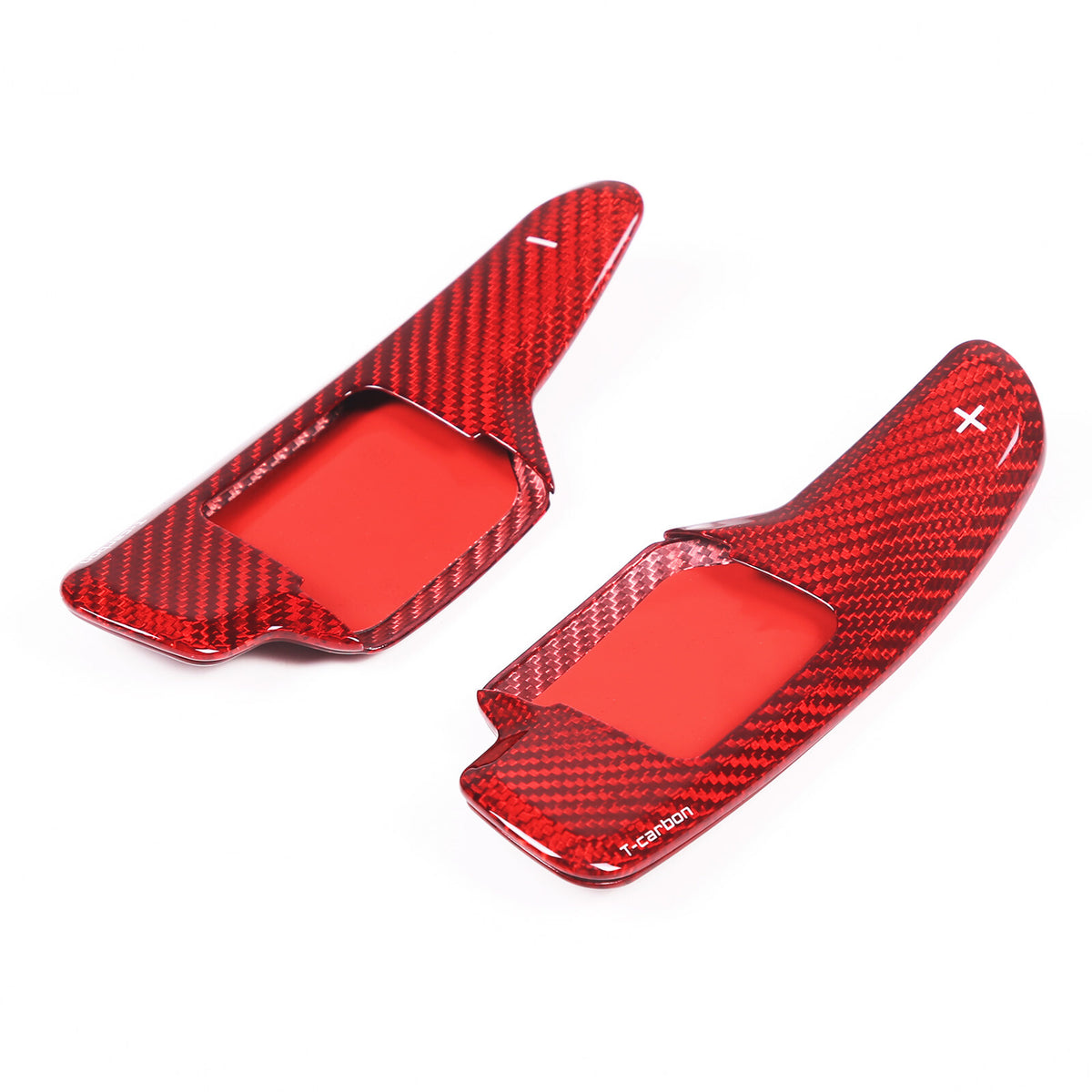 Red Real Carbon Fiber Gear Shift Paddles Paddle Shifters For Corvette C8 20+ US 15