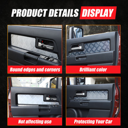 Silver Alloy Interior Car Door Panel Cover Trim For 2007-22 Toyota FJ Cruiser 22