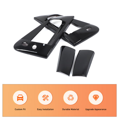 Glossy Black Exterior Door Handle Side Mirror Trim Set For Nissan 370Z Z34 09-20 8