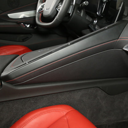 Matte black Center Console Gear Shift Panel Cover Trim Set For Corvette C8 20-25 11