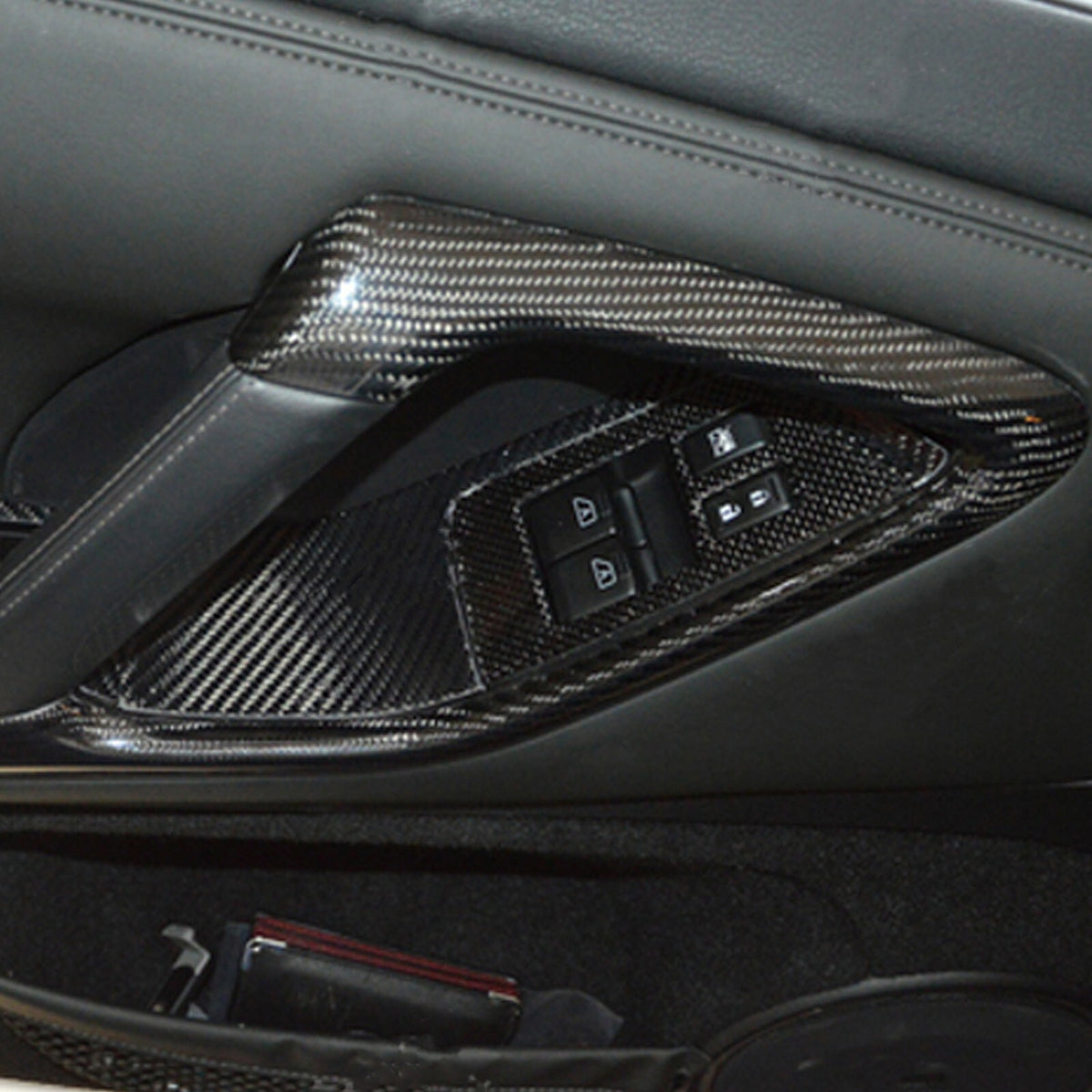 Real Carbon Fiber Interior Door Handle Cover Trim For Nissan R35 GT-R GTR 7