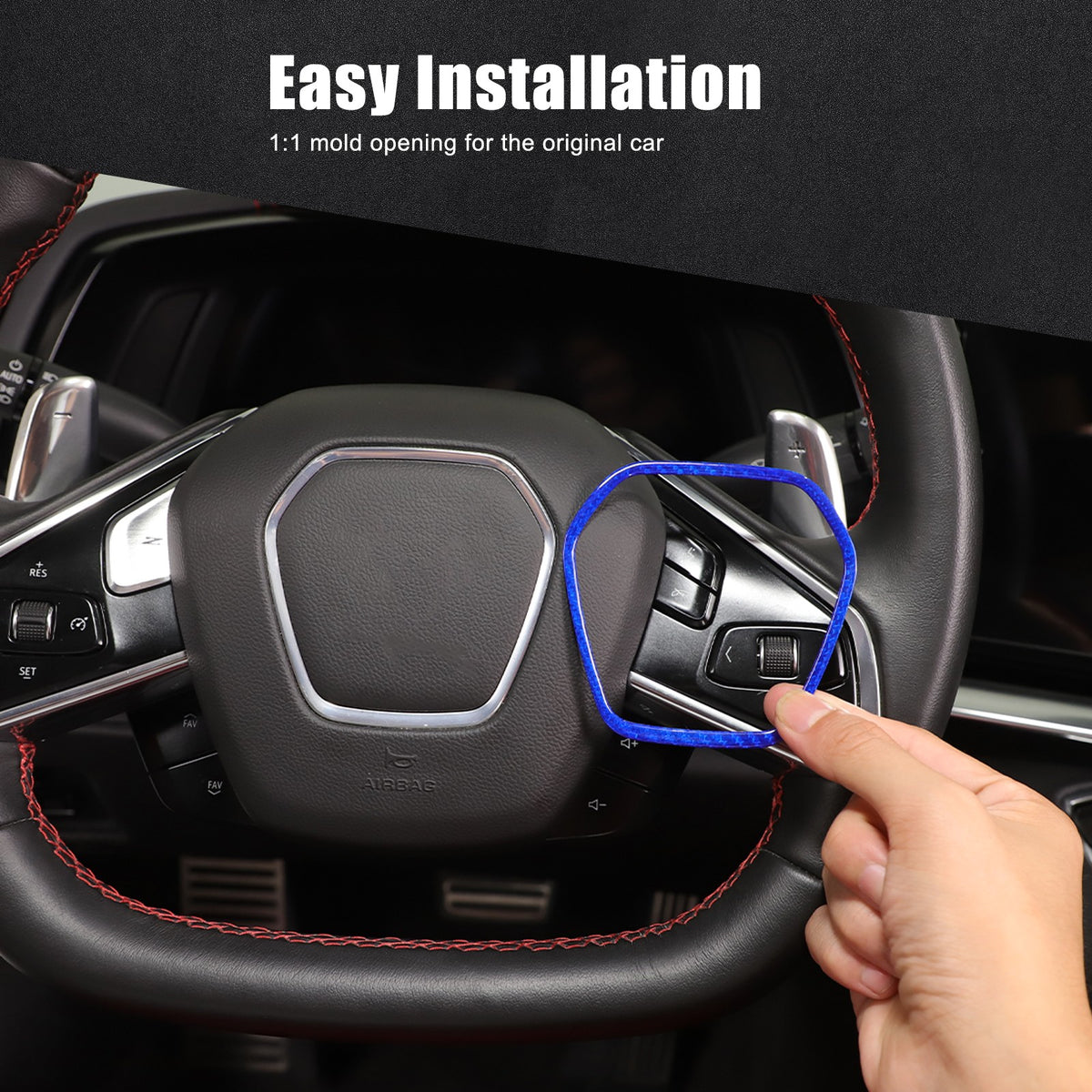Blue Real Carbon Fiber Full Interior Set Decor Trim Kit for Corvette C8 20-25 - Variants 21-25 22
