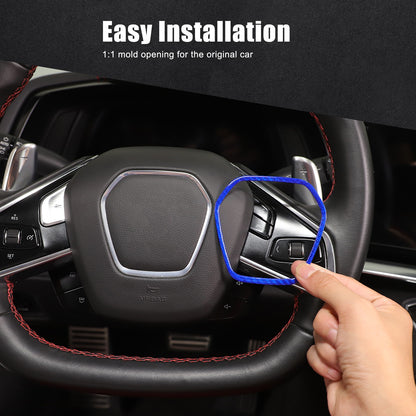Blue Real Carbon Fiber Full Interior Set Decor Trim Kit for Corvette C8 20-25 - Variants 21-25 22