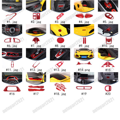 Red Real Carbon Fiber Interior Exterior Conosle Trim Cover For Lotus EMIRA 21-25 2