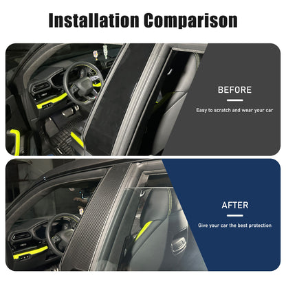 Matte Real Dry Carbon Fiber Windshield B-pillar Trim For Lamborghini URUS 18-23 3