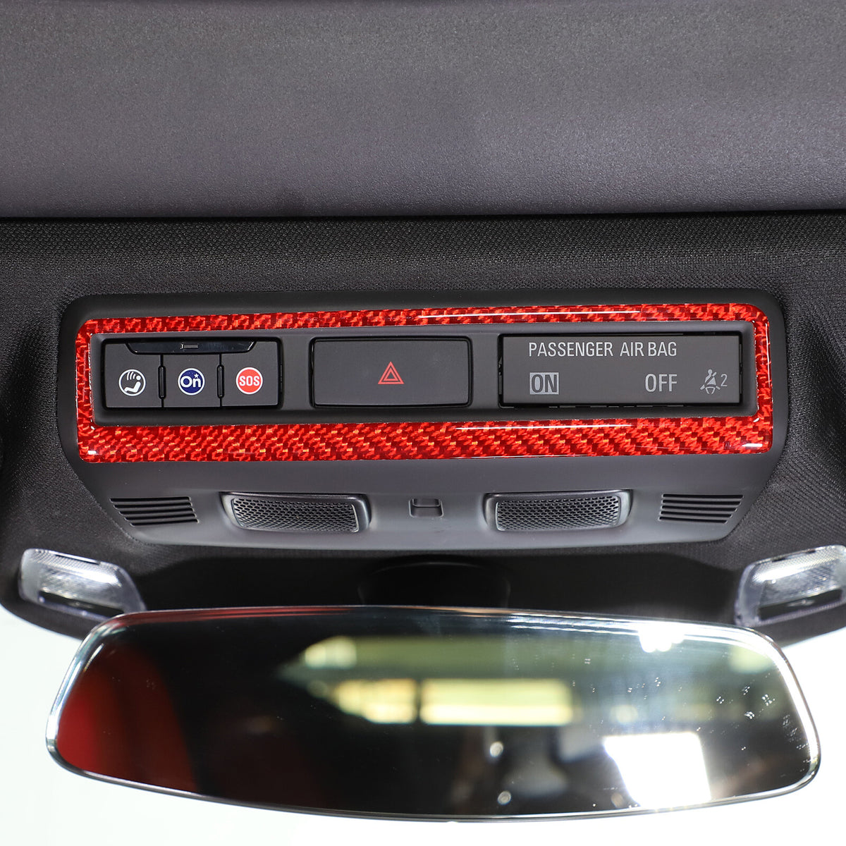 Red Soft Carbon Fiber Interior Decor Trim Kit Cover Set For Corvette C8 20-25 53