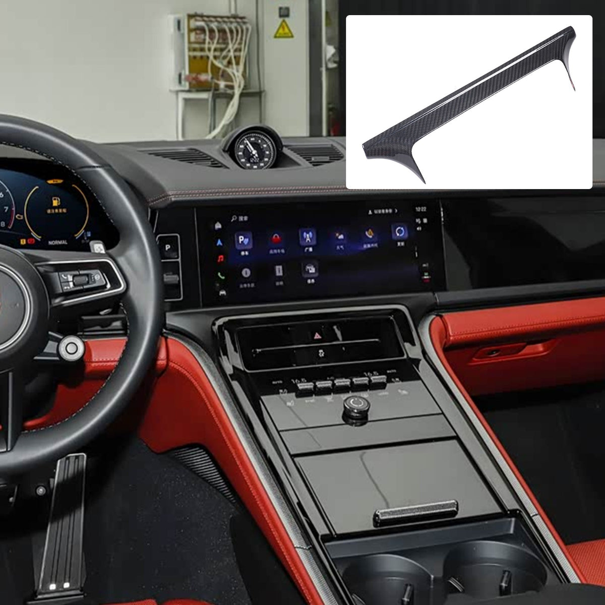 Real Carbon Fiber Center Upper Air Outlet Trim For Porsche Panamera 972 2024+ 15