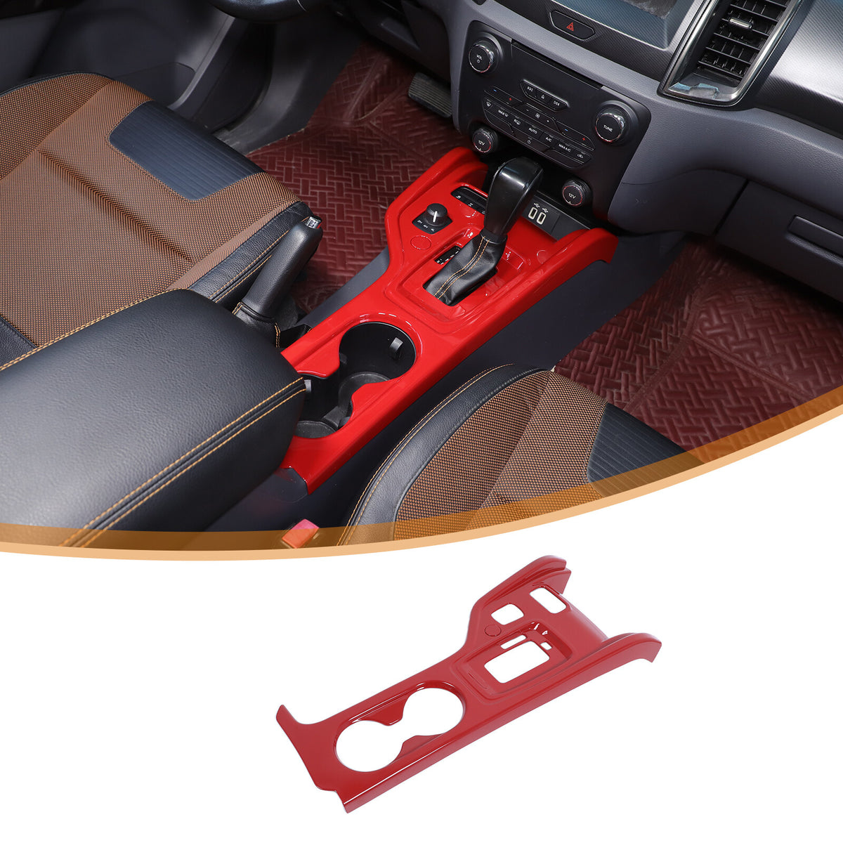ABS Red Center Console Gear Shift Panel Trim For Ford Ranger T7 T8 2015-2021 18