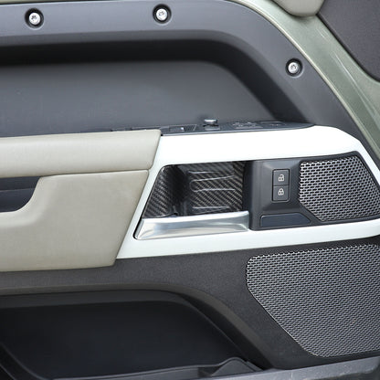 Real Carbon fiber Inner Door Handle Bowl Cover Trim For LR Defender 110 2020-24 10