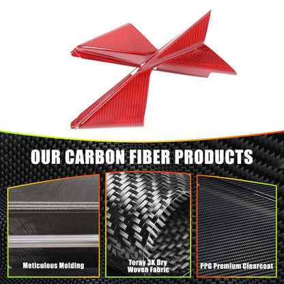 Red Real Carbon Fiber Inner A-Pillar Sticker Trim For Nissan 370Z Z34 2009-2020 3