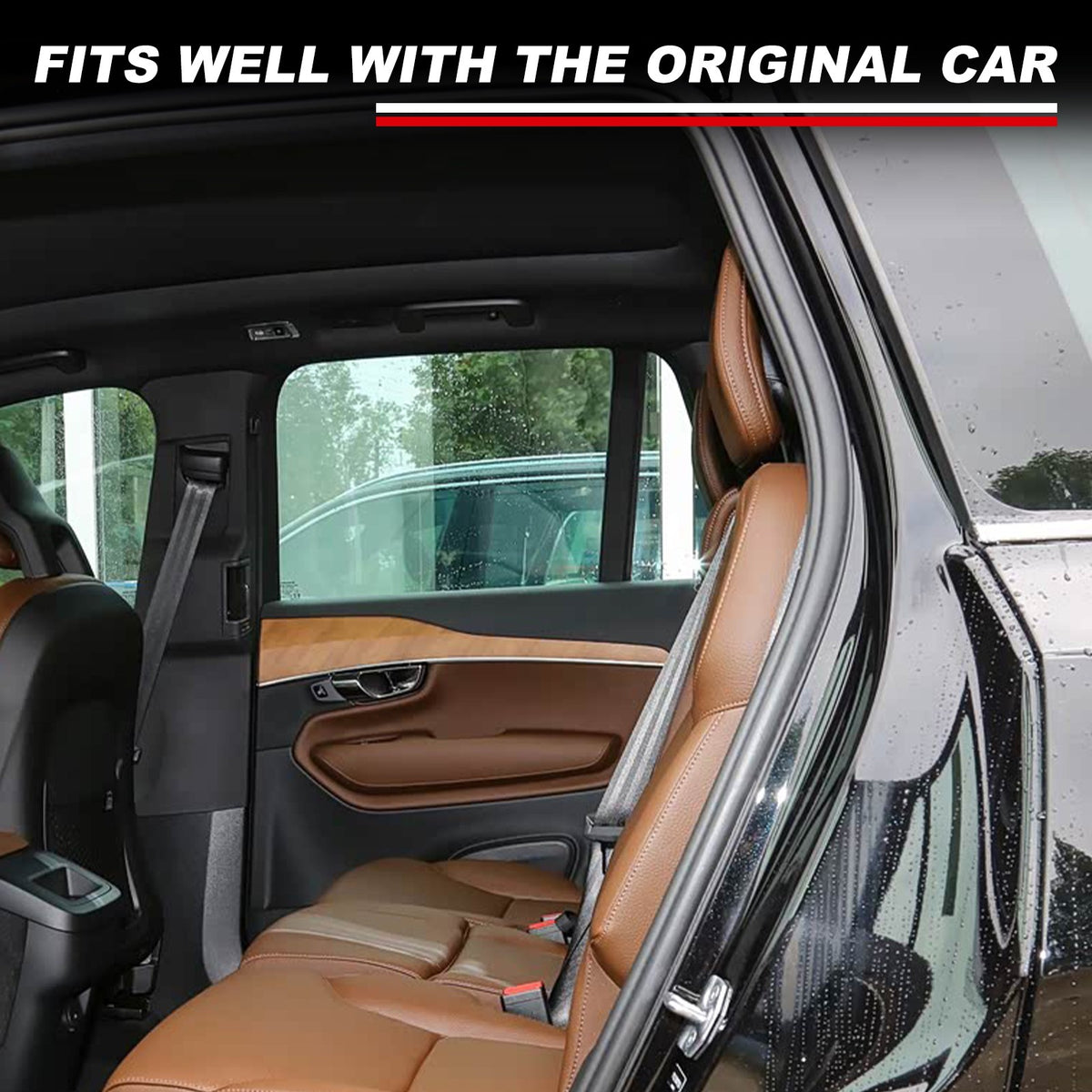 Black ABS Rear Window Visor Sun Shade Cover For Volvo XC90 2015-2024 17