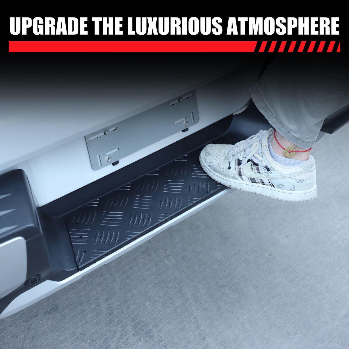 Black Alloy Rear Bumper Footrest Guard Plate For Mitsubishi L200 Triton 2019+ 17