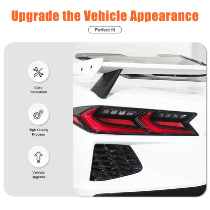 Matte Black ABS Reverse Light Protection Grille Trim For Corvette C8 20+ US 6