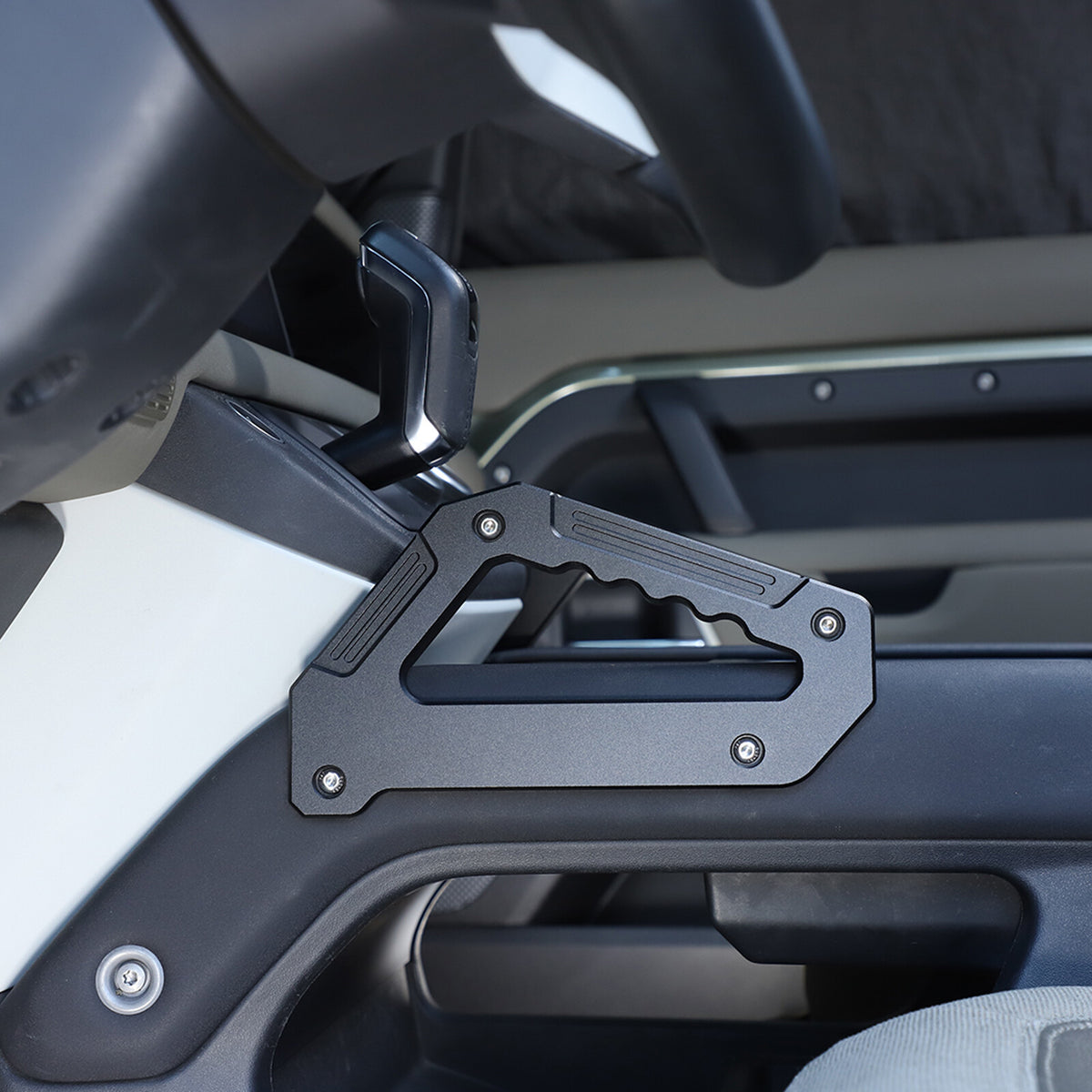 Black Alloy Door Pull Handle Armrest Panel Cover trim For LR Defender 2020-24 1