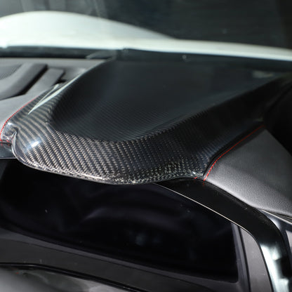 Real Carbon Fiber Dashboard Instrument Upper Cover for Corvette C8 20-25 US 18