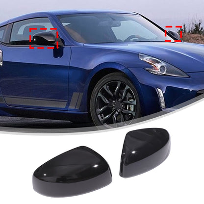 Glossy Black Exterior Door Handle Side Mirror Trim Set For Nissan 370Z Z34 09-20 21