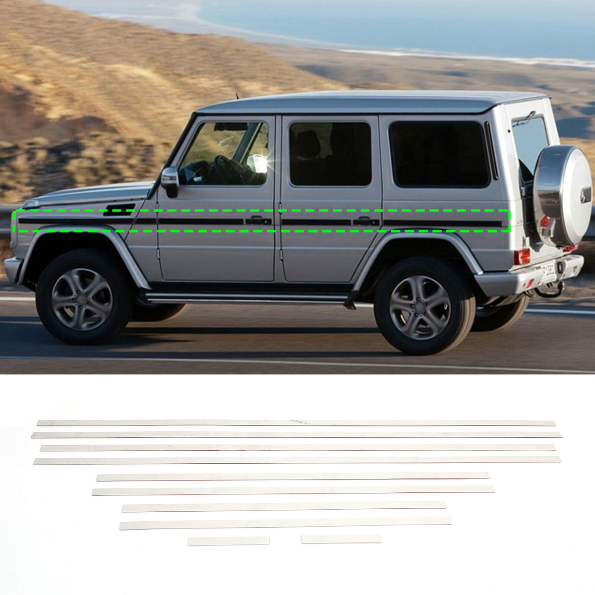 Body Side Door Moulding Cover Trim For Benz G Class W463 G350 G55 G63 2004-18 7