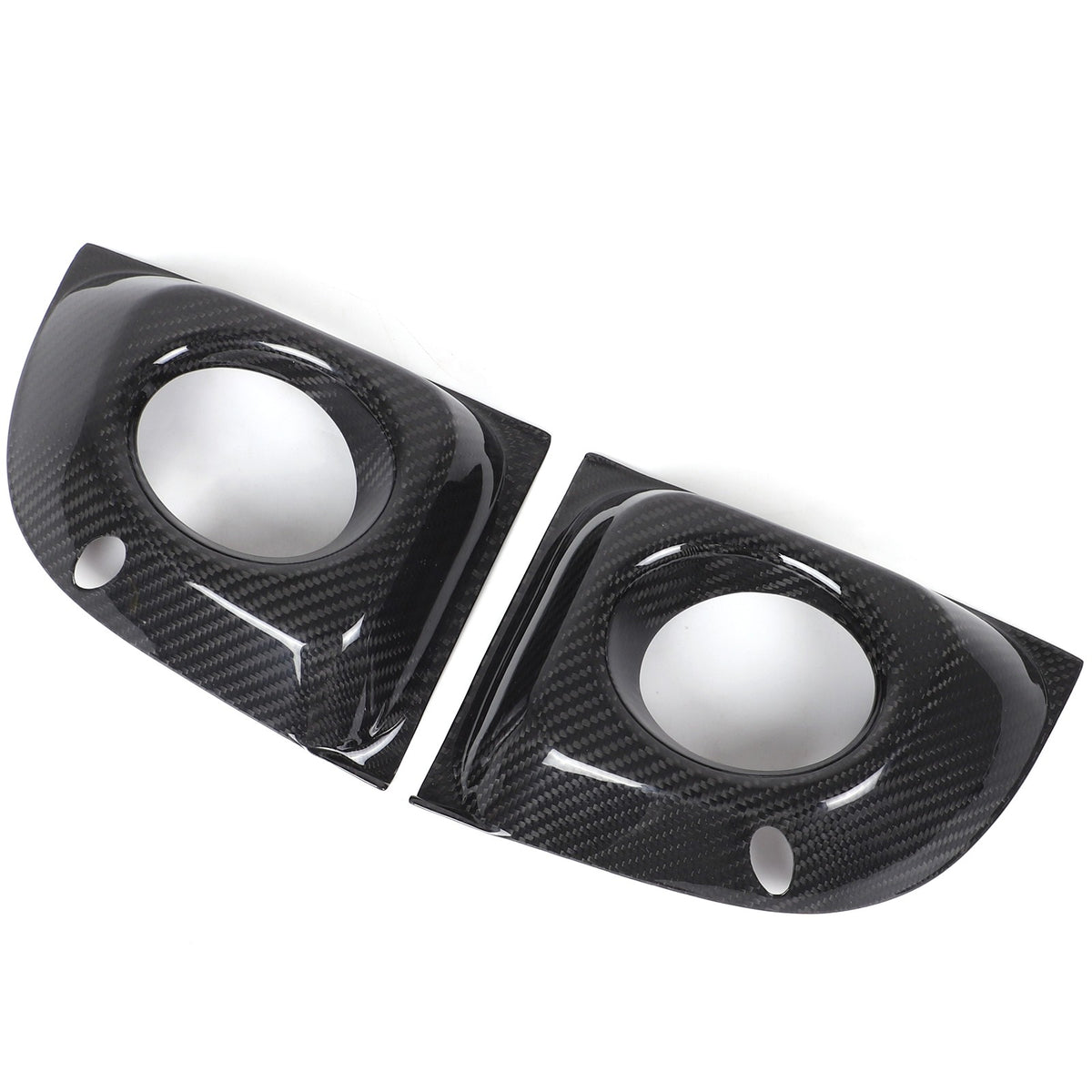 Real Carbon Fiber Front Fog Light Frame Trim For Fiat 500 312 2011-2015 2