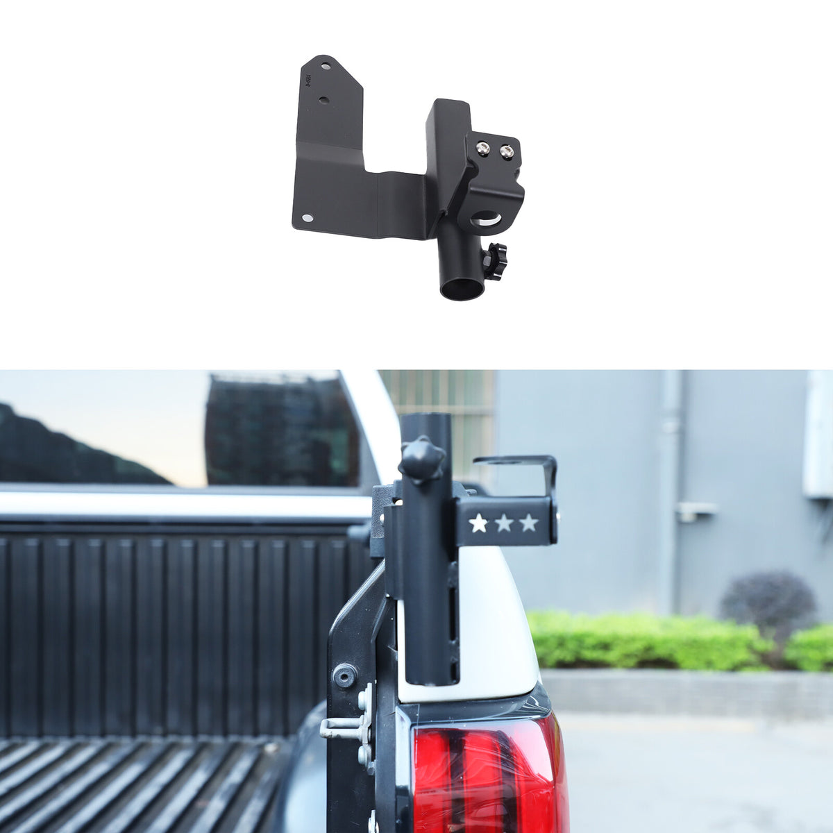 Front Bumper Flagpole Holder Antenna Mount Bracket For Toyota Tundra 2022-25 US 10