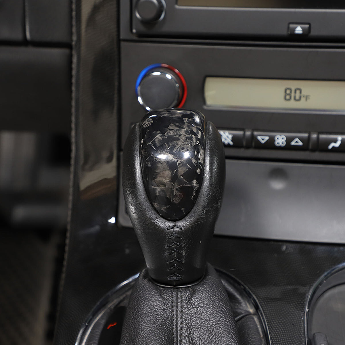 2pcs Forged Real Carbon Fiber Gear Shift Knob Trim Cover Set For Corvette C6 2
