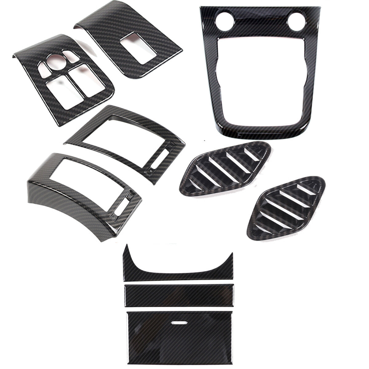 ABS Carbon Fiber Interior Center Console Trim Set Kit For Jaguar F-TYPE 13-24 1