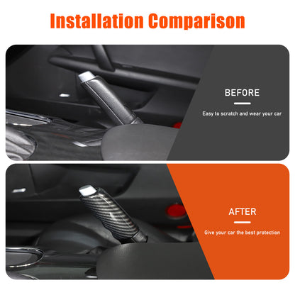 ABS Carbon Fiber Car Parking Lever Handbrake Case Cover For Corvette C6 2005-13 14