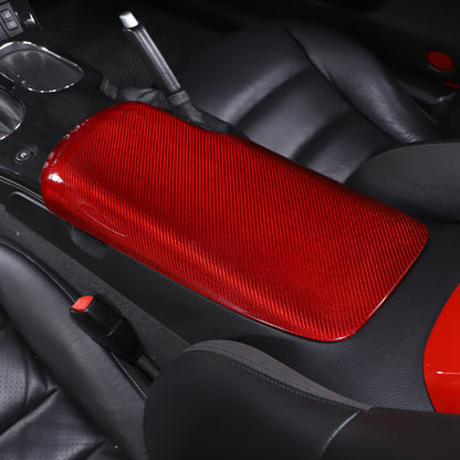 Red Real Carbon Fiber Center Console Armrest Box Cover For Corvette C6 2005-13 23