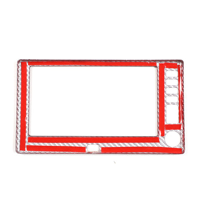 Red Real Carbon Fiber Center Navigation Screen Trim Cover For Corvette C6 05-13 21