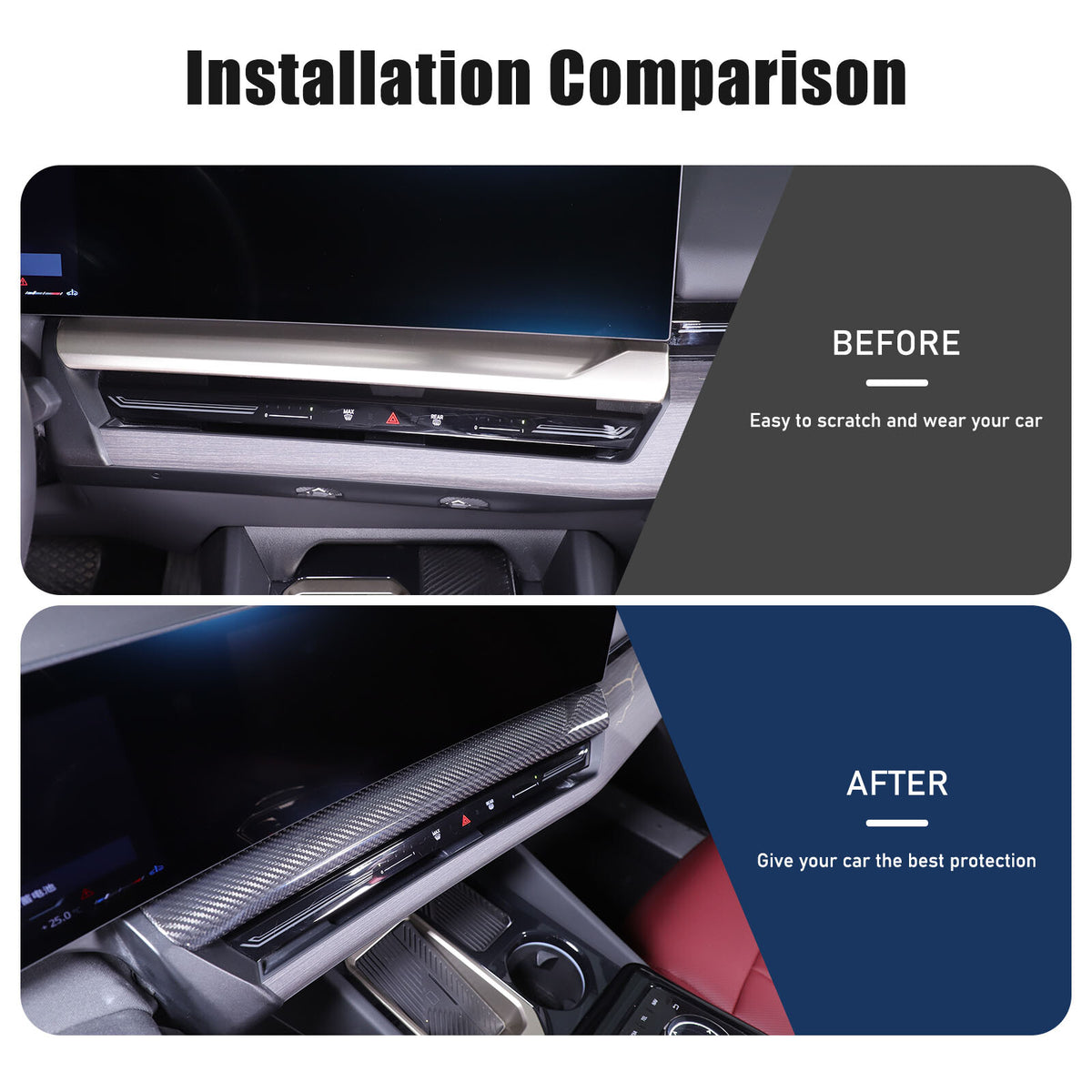 Real Carbon Fiber Navigation Screen Lower trim For BMW 5 Series G60 i5 2024+ 23
