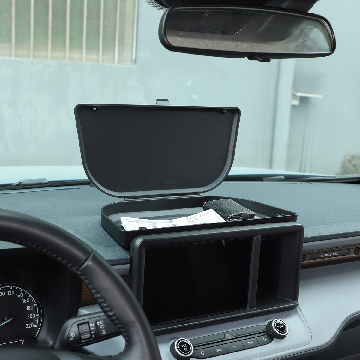 ABS Navigation Screen Rear Storage Box With Lid For Ford Maverick 2022+ US 5