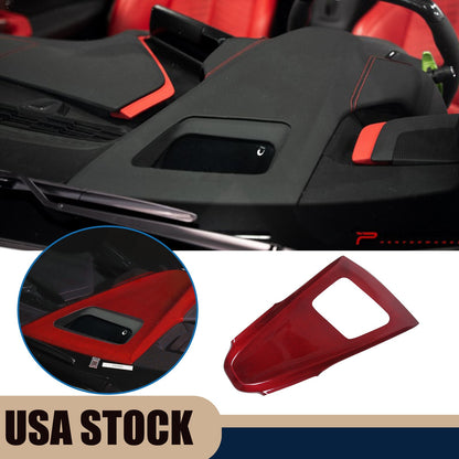 Red Real Carbon Fiber Dashboard Instrument Upper Trim For Corvette C8 20+ 1