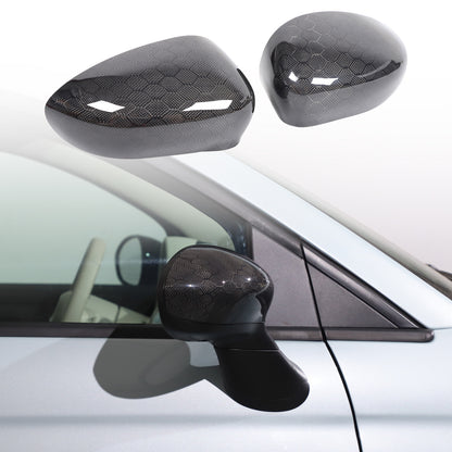 Honeycomb Carbon Fiber Exterior Side Mirror Trim For Fiat 500 Abarth 595 2010+ 2