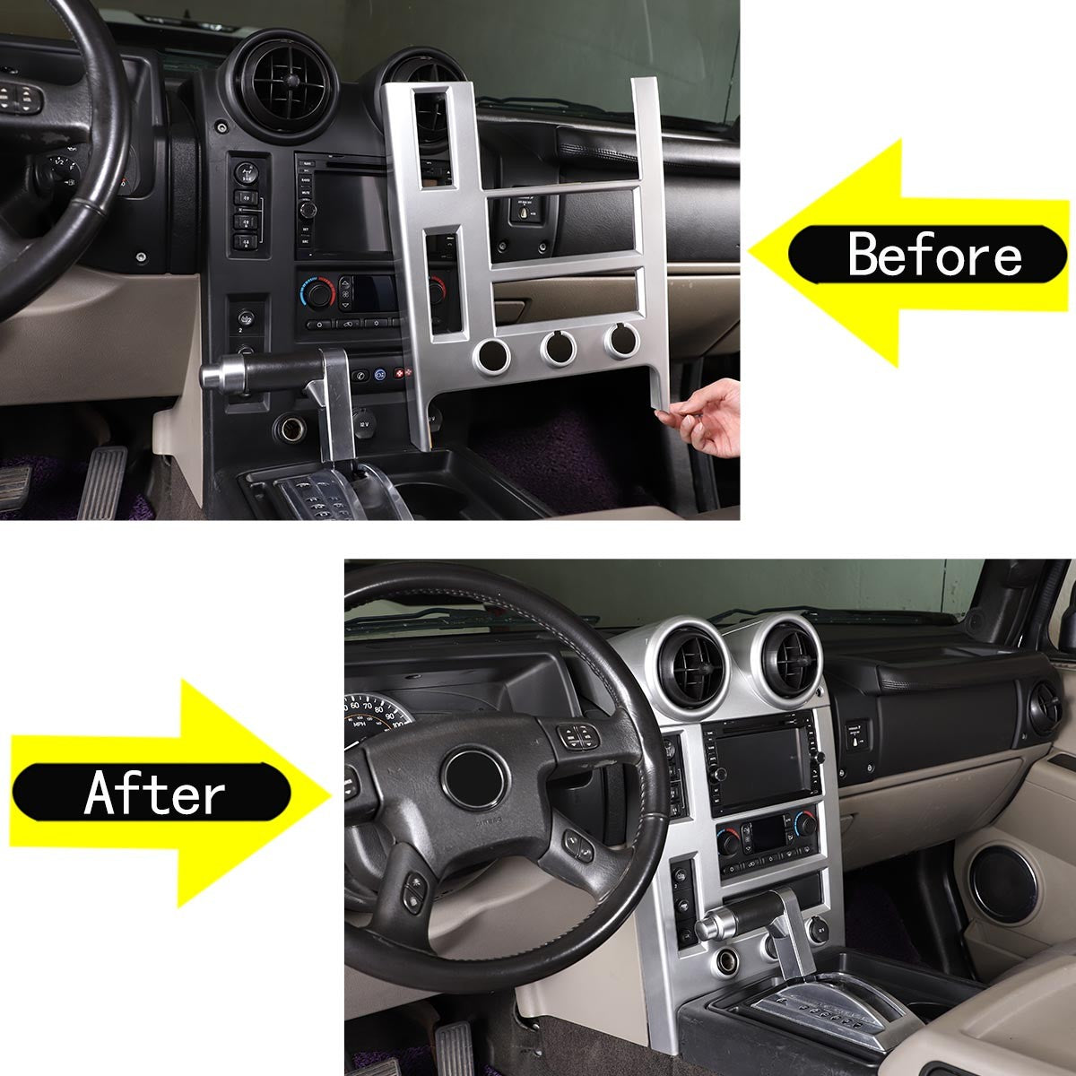 Silver Interior Air Condition Panel Cover Trim For Hummer H2 2003-2007 3