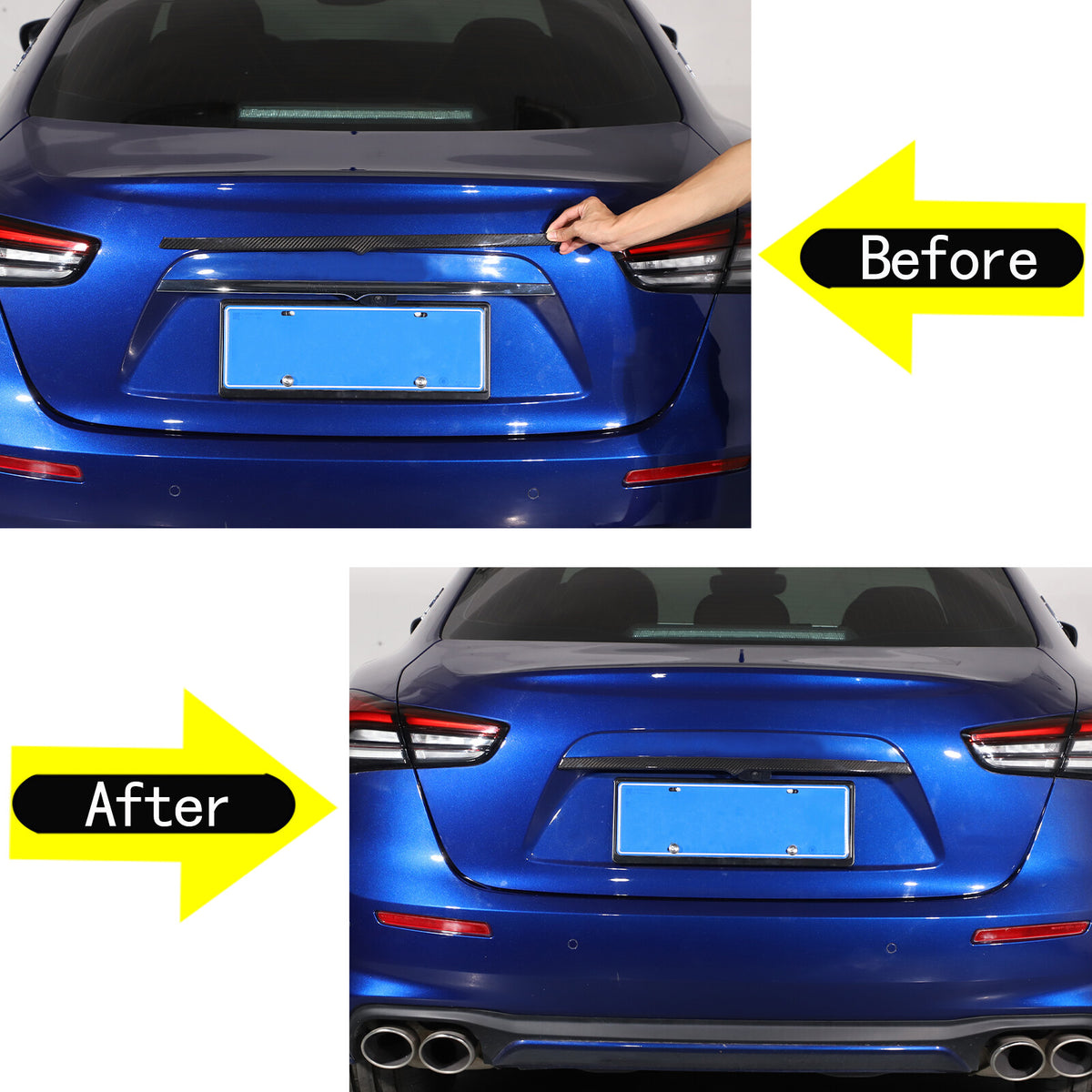 Carbon Fiber Rear Tailgate Trunk Lid Sill Cover Trim For Maserati Ghibli 2014-19 5