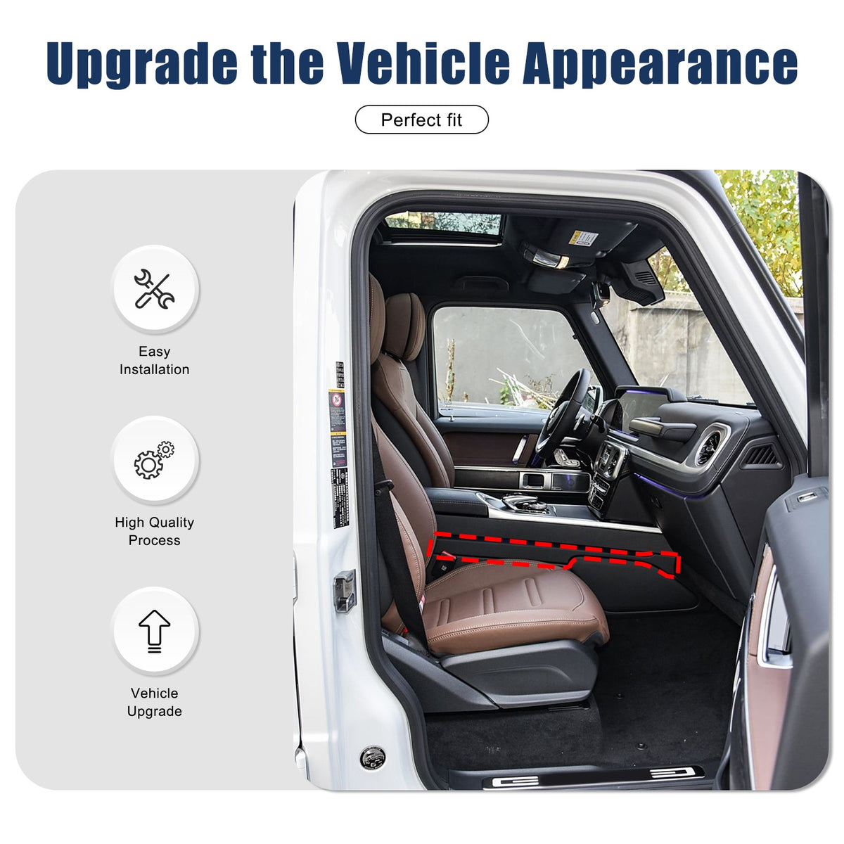 Real Carbon Fiber Center Gear Shift Side Trim For Benz G-Class W463 2019-24 15