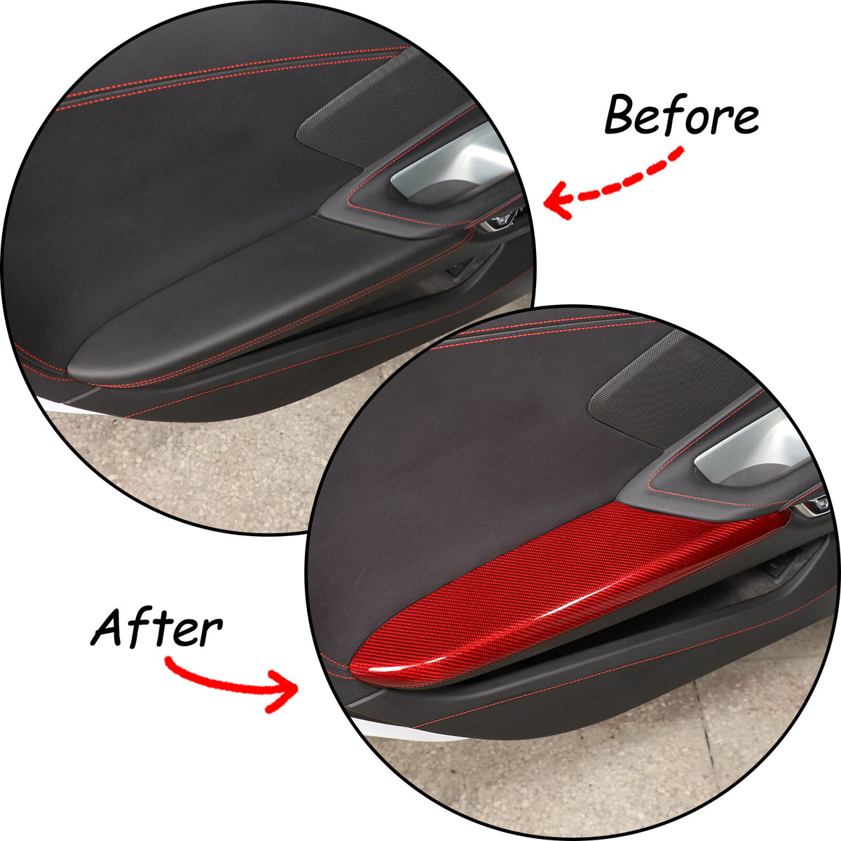 Red Real Carbon Fiber Full Interior Set Decor Trim Kit for Corvette C8 20-25 - Styles 21-25 37