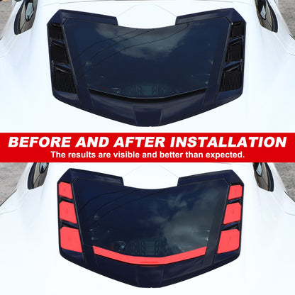 Red Rear Hatch Hood Car Wash Covers Air Vent Inserts For Corvette C8 2020-26 US 4