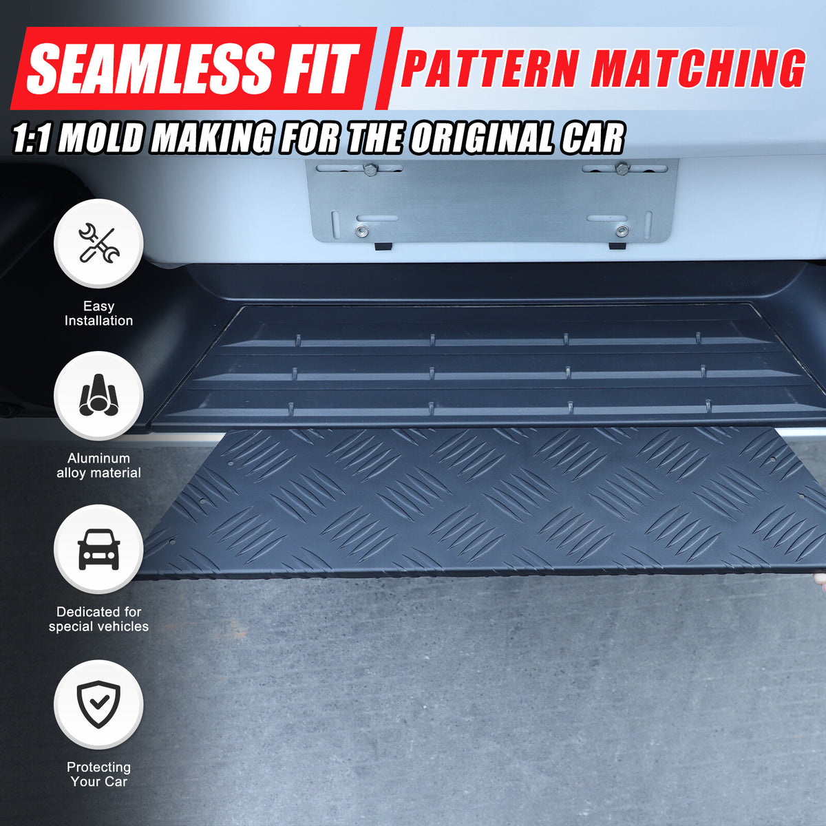 Black Alloy Rear Bumper Footrest Guard Plate For Mitsubishi L200 Triton 2019+ 3