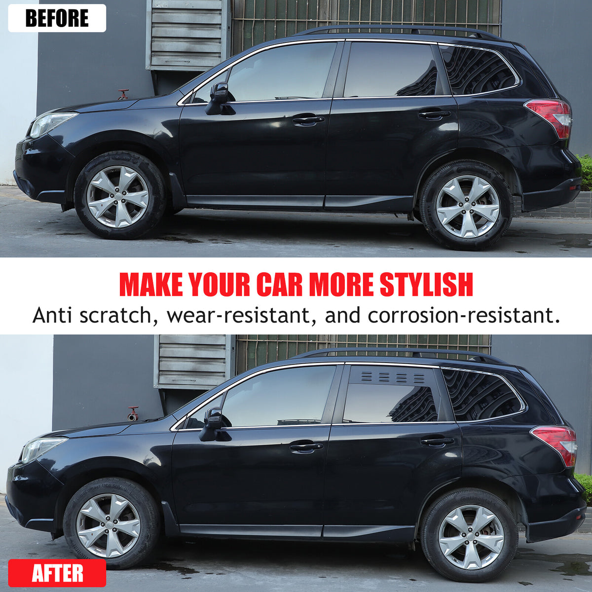 Alloy Rear Window Louver Shutter Cover Trim For Subaru Forester 4th SJ 13-18 US 19
