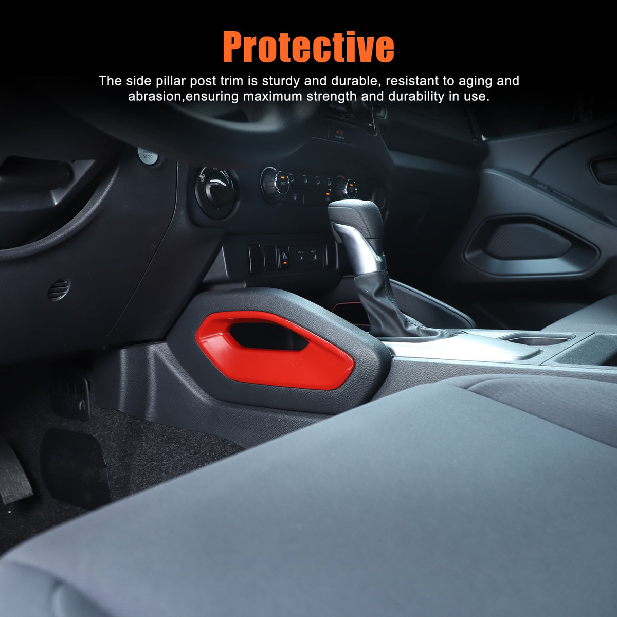 Sport Red ABS Center Console Side Armrest Trim Cover For Nissan Frontier 22+ US 7
