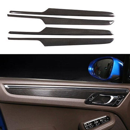 Real Carbon Fiber Interior Door Panel Trim Cover For Porsche Macan 95B 14-20 US 3