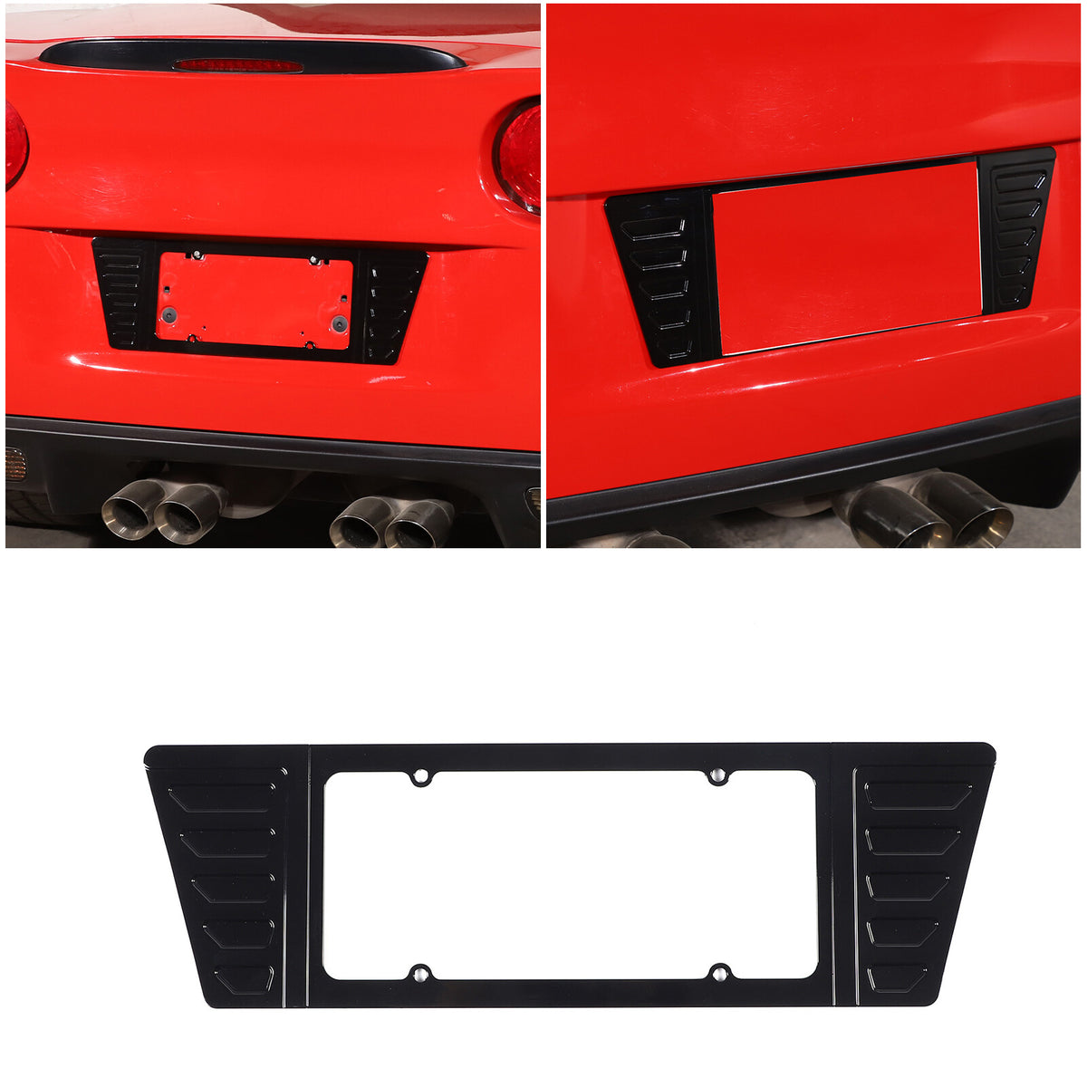 Alloy Rear License Plate Filler Trim Cover For Corvette C8 Stingray Z51 20+ 16
