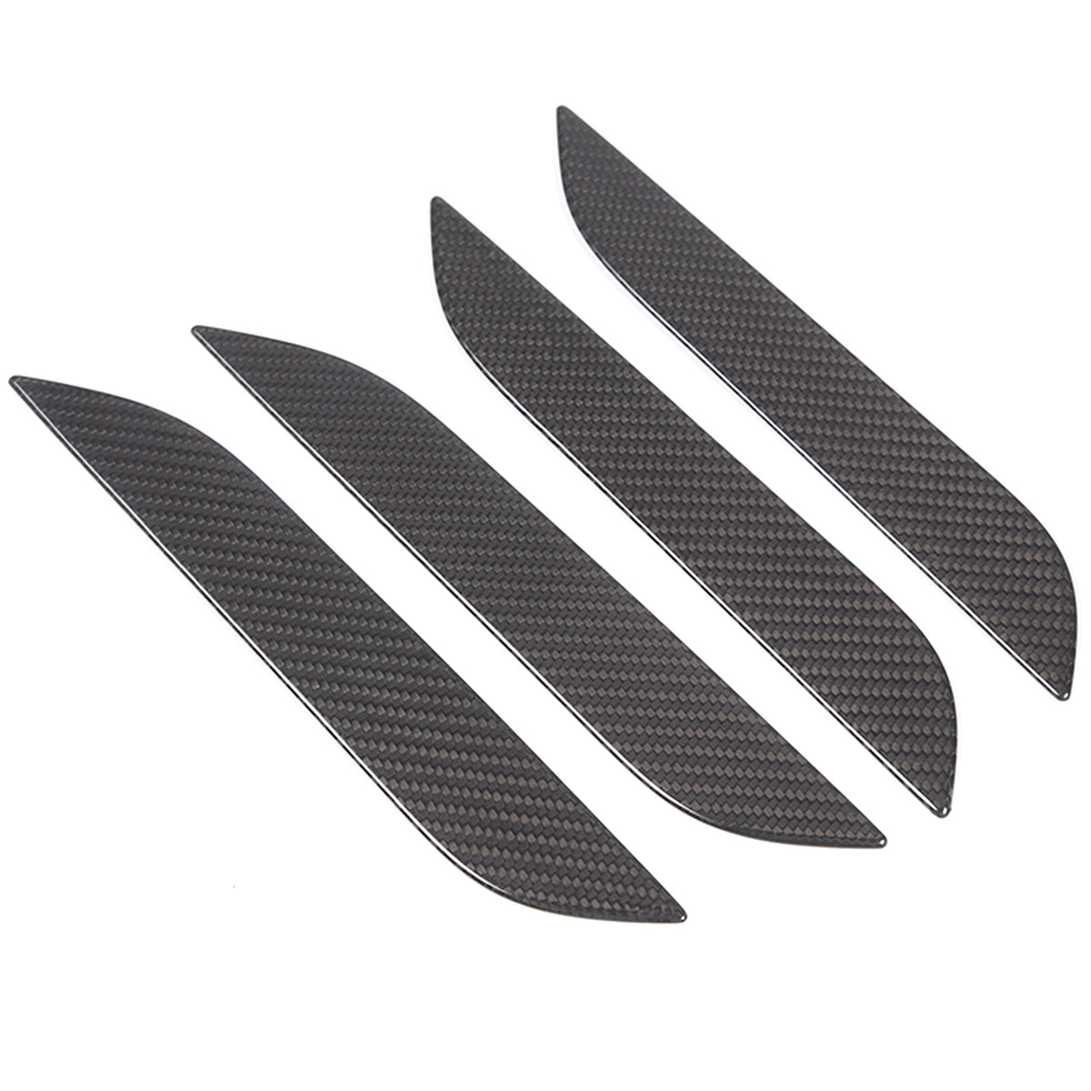 Matte Real Carbon Fiber Side Door Handle Covers For Tesla Model S Plaid 2014+ 6
