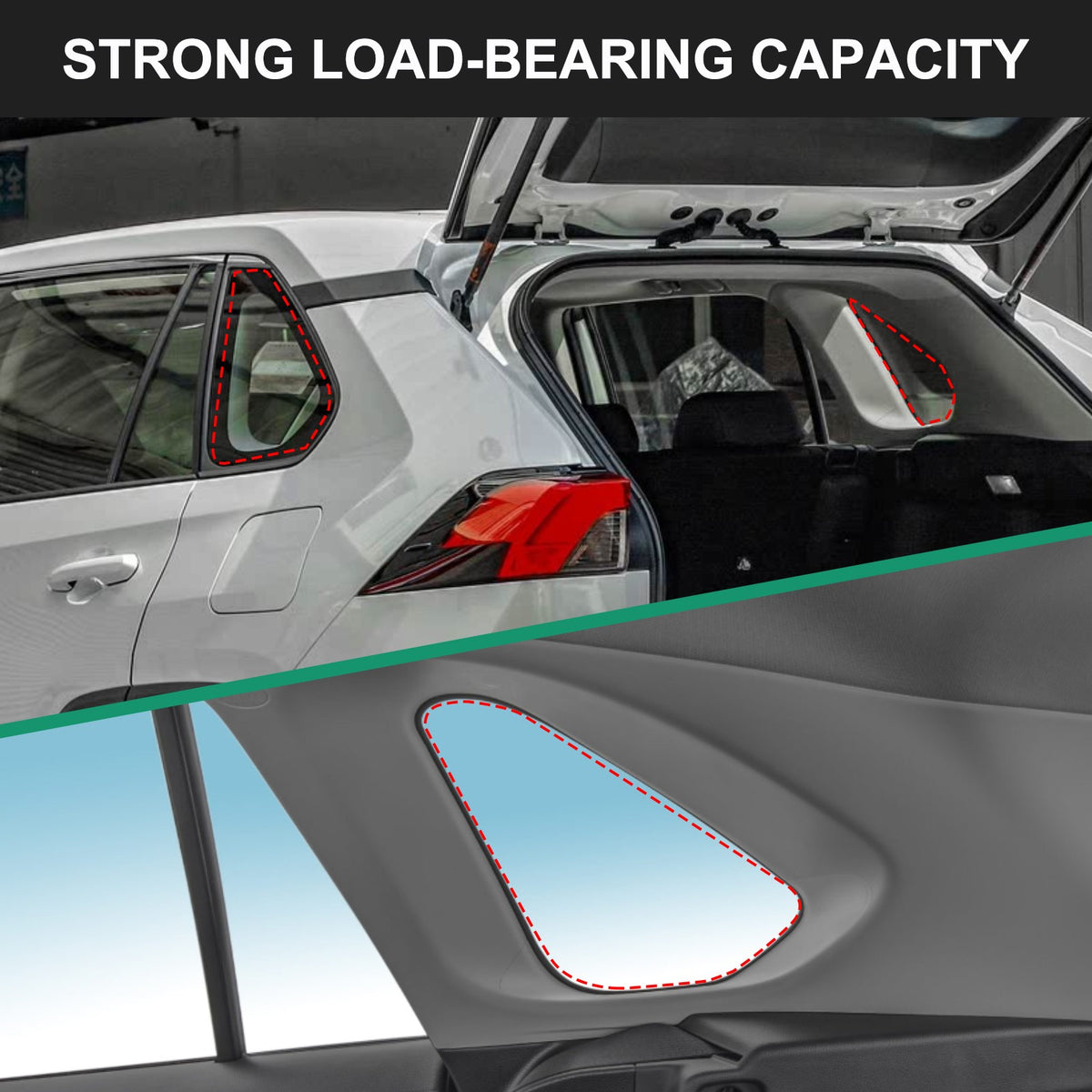 Black Rear Trunk Side Storage Window Bag Tray For Toyota RAV4 2020+ US 4