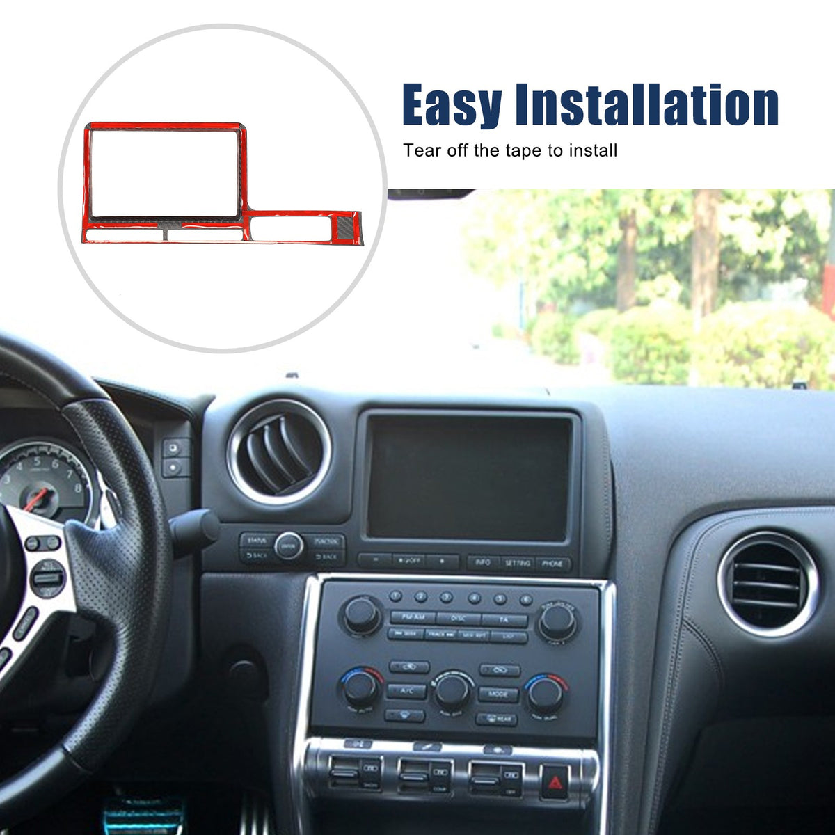 Matte Real Carbon Fiber Center Console Navigation Trim For Nissan GTR R35 08‑16 15