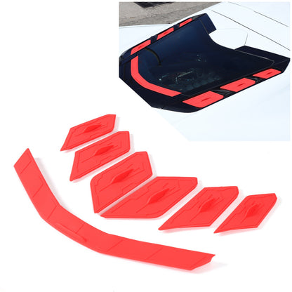 Red Rear Hatch Hood Car Wash Covers Air Vent Inserts For Corvette C8 2020-26 17