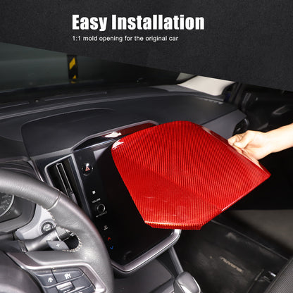 Red Real Carbon Fiber Center Navigation Screen Trim For Subaru Crosstrek GU 24+ 4