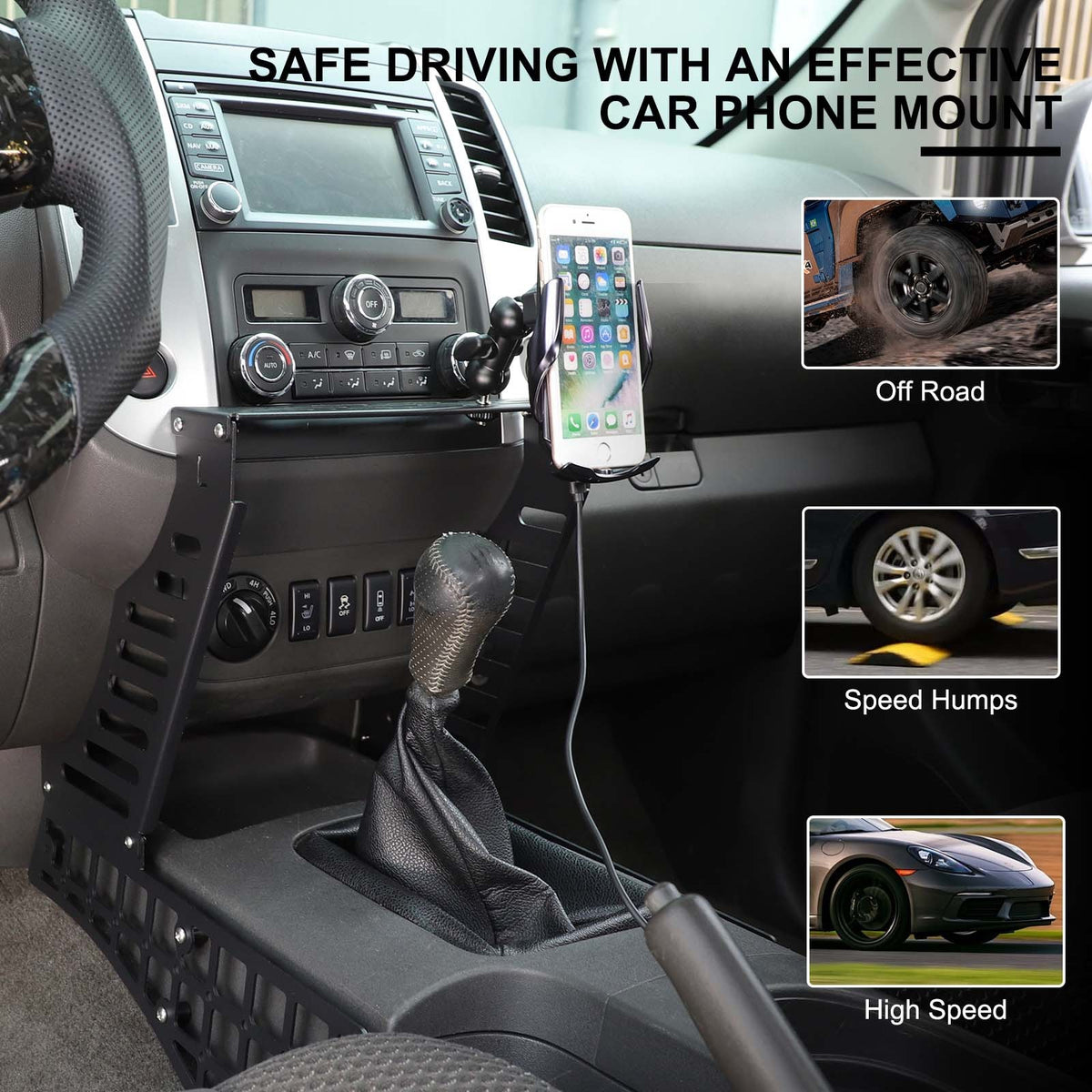 Wireless Center Molle Panel Digital Device Mount For Nissan Frontier D40 2009-17 12