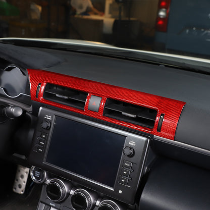 Red Real Carbon Fiber Interior Center Console Trim Set Kit For Subaru BRZ 22+ 148